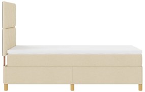 Box Spring Ágy Matrac Krém 90x200 cm Szövet
