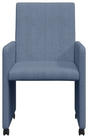 Kerekes Étkező Székek 2 pcs Kék 57 x 66 x 94 cm Bársony anyag