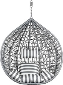 Szürke függőszék KOKON állvány nélkül, fehér-szürke párna