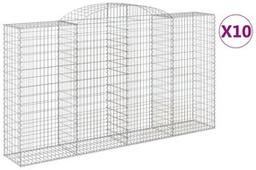 10 db íves horganyzott vas gabion kosár 300x50x160/180 cm