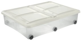 Tontarelli Stockbox Tároló doboz fedéllel 61 l, átlátszó/fehér