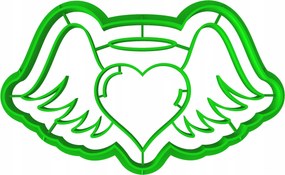 Prémium Mézeskalács lyukasztó Valentin Nap Szárnyak Angyal Szív 10cm