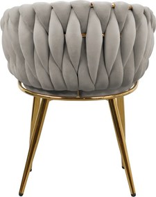 Étkezőszék, szürkésbarna Taupe Velvet szövet/gold króm arany, DEILA