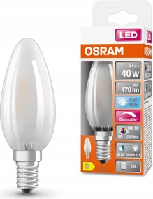 Led izzó E14 3,4W 40W 4000K Semleges CRI90 Tompítható Gyertya Osram