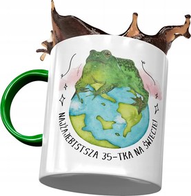 Zöld Bögre SzĂŒletĂ©snapra 35 35-es 35-ös AjĂĄndĂ©k Nyomtatott FotĂłval