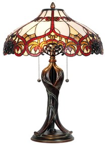 Tiffany asztali lámpa Piros Ø 41x56 cm