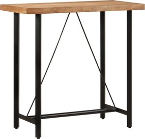 vidaXL tömör akácfa és vas bárasztal 110 x 55 x 107 cm
