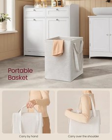 Fürdőszobai szekrény szennyeskosarakkal 40×78,9×80,2 cm, felhőfehér színben