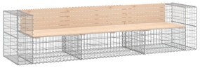 tömör fenyőfa gabion kerti pad 287x71x65,5 cm
