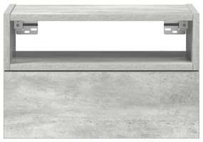 betonszürke falra szerelhető éjjeliszekrény 45 x 26 x 28,5 cm