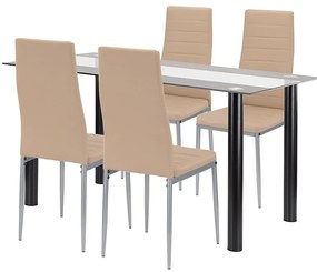 Denton 4+1 étkező garnitúra bézs-szürke
