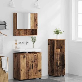 Fürdőszoba bútor szett 3 pcs Régi fa 61 x 35 x 64 cm Faanyag