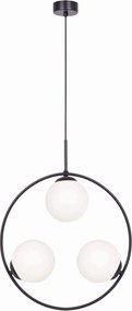 Függő lámpa kerek üveg gömbök fekete Kaja
