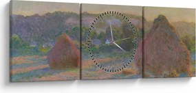 Kép - Claude Monet, Stacks of Wheat (End of Summer) , reprodukciók (órával) (90x30 cm)