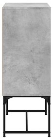 betonszürke kisszekrény üvegajtókkal 69x37x100 cm