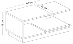 Dohányzóasztal Concept (antracit + tölgy). 1089133