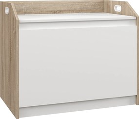 HOMCOM Modern Fa Tároló Pad háttámlával, Előszoba és Hálószobai Pad Tárolóval, 62.4x40x51.5cm | Aosom