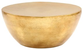 Rézsárga kalapált alumínium dohányzóasztal 70 x 30 cm