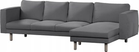 Norsborg 4 személyes kanapé huzat Ikea sezlonnal, sötétszürke