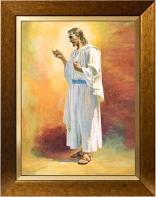 Jézus Krisztus Szakrális Vászonkép Arany Díszkeretben 30X40