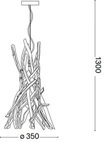Ideal Lux - Csillár zsinóron DRIFTWOOD 1xE27/60W/230V gujávafa