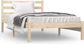 vidaXL Single tömör fenyőfa ágykeret 90 x 190 cm