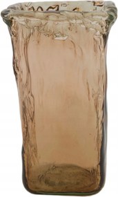 Újrahasznosított üveg váza barna 13x22cm