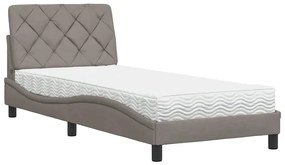 tópszínű szövet ágy matraccal 80x200 cm