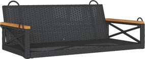 vidaXL fekete polyrattan hintapad 109 x 62 x 40 cm