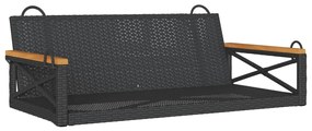 vidaXL fekete polyrattan hintapad 109 x 62 x 40 cm