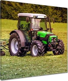 Vászonkép 60x60 Tarktor a szénamezőn