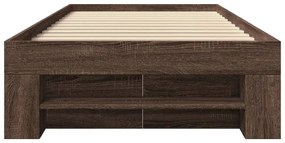 barna tölgy színű szerelt fa ágykeret matrac nélkül 100x200 cm