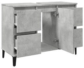 betonszürke szerelt fa mosdószekrény 80 x 33 x 60 cm