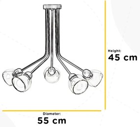ONLI - Felületre szerelhető csillár DENVER 5xE14/6W/230V