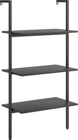 vidaXL 3 szintes fekete létrapolc 64 x 35 x 120,5 cm