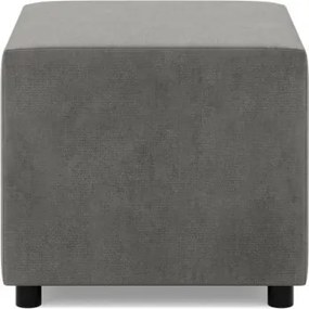 Zeus puff, bársony, 50x50, világosszürke