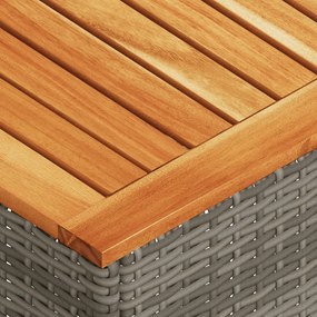 vidaXL 2 részes szürke polyrattan/akácfa kerti kanapészett párnákkal