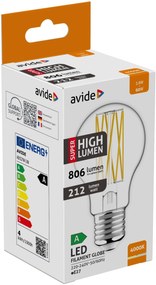 Avide LED Filament Globe 3.8W E27 NW 4000K Super High Lumen