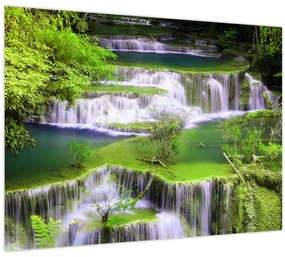 Kép - Huay Mae Khamin vízesések, Kanchanaburi, Thaiföld (üvegen) (70x50 cm)