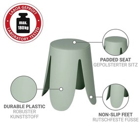 Zsályaszínű műanyag rakásolható ülőke Comiso – Wenko