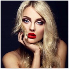Poszterek 70x70 Hölgy piros rúzsban