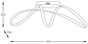 Zuma Line 20026C-GD - LED Felületre szerelhető csillár FERMI LED/50W/230V 3000/4000/6000K
