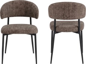 MAZZONI EXPORT IRIS Tompa Barna (Juto 24 szövet) / fekete lábak - MODERN KÁRPITOZOTT SZÉK BOHO STÍLUSÚ NAPPALIBA/ÉTKEZŐBE