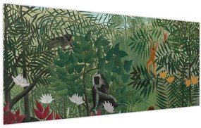 Kép - Henri Rousseau, Tropical Forest with Monkeys, reprodukciók (120x50 cm)