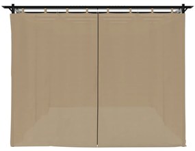 tópszínű acél pavilon függönyökkel 6 x 3 m