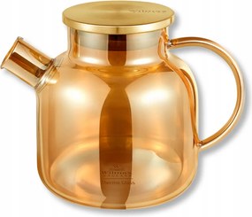 Üveg teáskanna, főzéshez, szűrővel, arany, 1,2L Wilmax