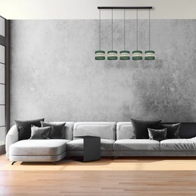 Csillár zsinóron HELEN 5xE27/15W/230V zöld/arany