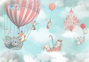 Fotótapéta Léggömbök a gyerekszobában vinil kastély 416x254 +ragasztó