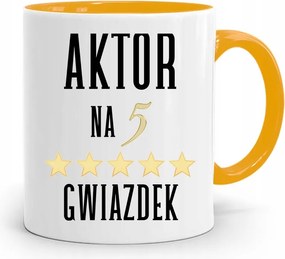 Színésznőnek Színésznő Bögre Sárga Születésnapi Ajándék fényképes nyomtatással