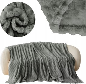 Takaró 200x220 Mikroszálas Dombornyomott Ágytakaró Puha Meleg Grafit